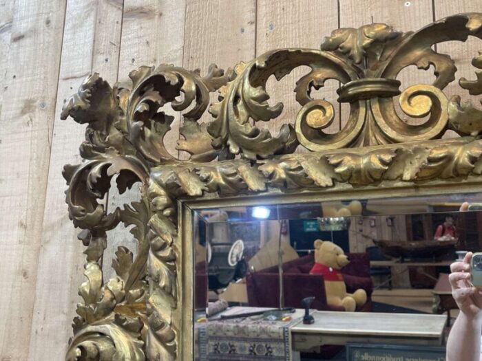 19th century italian mirror in wood and gilded plaster 17