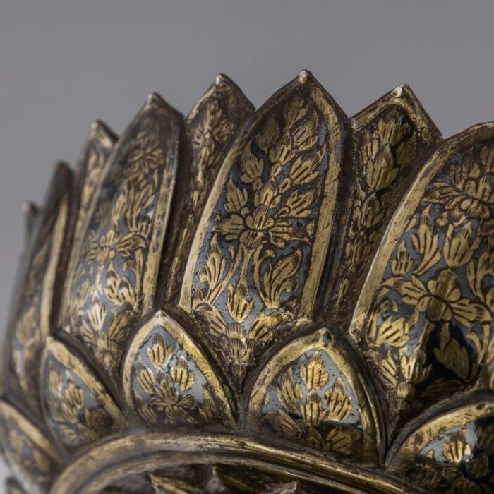 19th century thai silver gilt niello enamel bowl 1800s 10