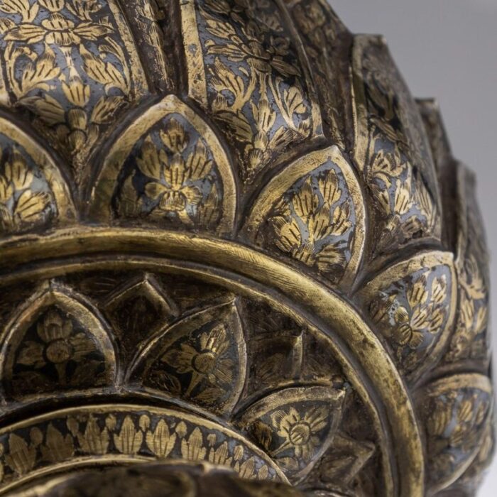 19th century thai silver gilt niello enamel bowl 1800s 13