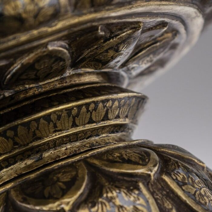 19th century thai silver gilt niello enamel bowl 1800s 14