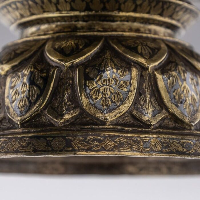 19th century thai silver gilt niello enamel bowl 1800s 16