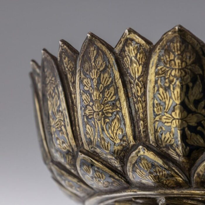 19th century thai silver gilt niello enamel bowl 1800s 9