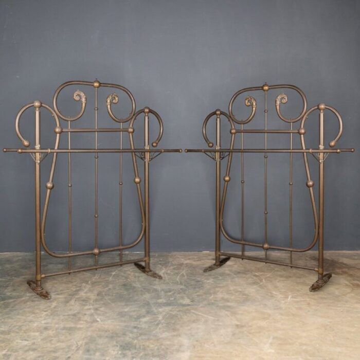 19th century victorian brass coat stands 1890s set of 2 4