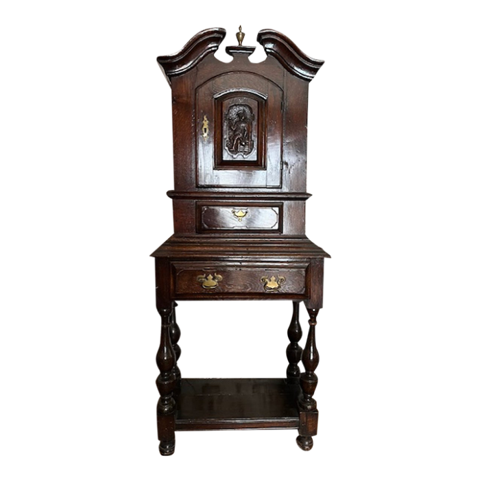 19thc renaissance revival carved oak cupboard 1059