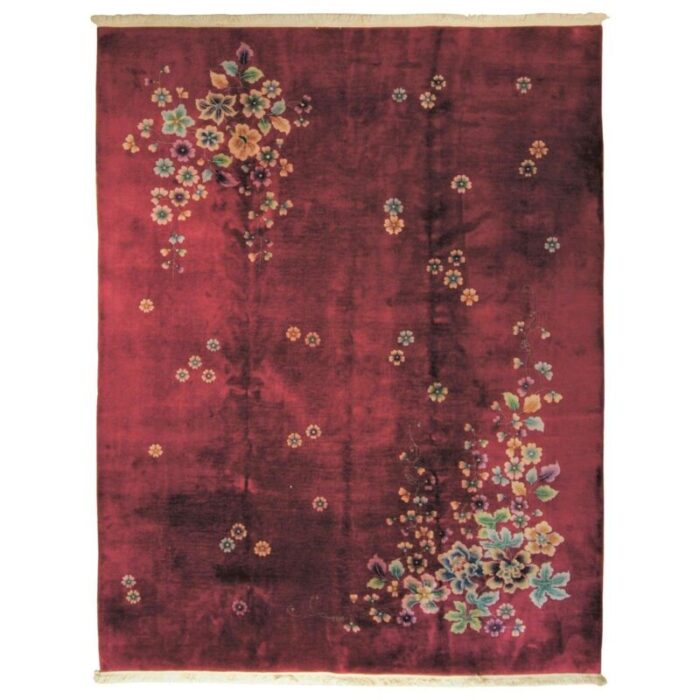 20th century chinese art deco pink rug 1930 1