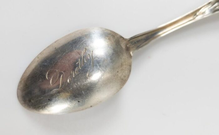 20th century sterling silver floral pattern spoon of daylily by r blackinton 6