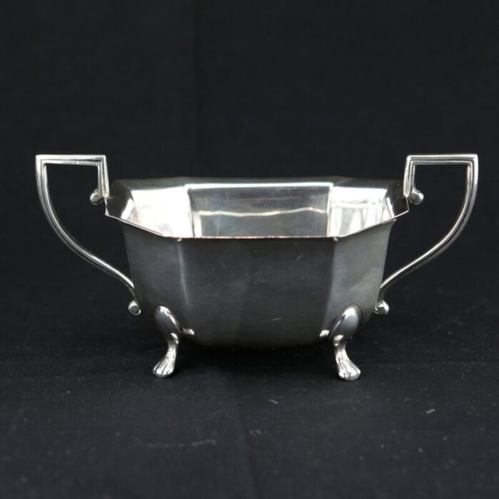 925 sterling silver teapot with sugar and cream 1940s set of 3 1