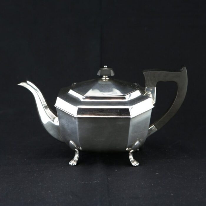 925 sterling silver teapot with sugar and cream 1940s set of 3 3