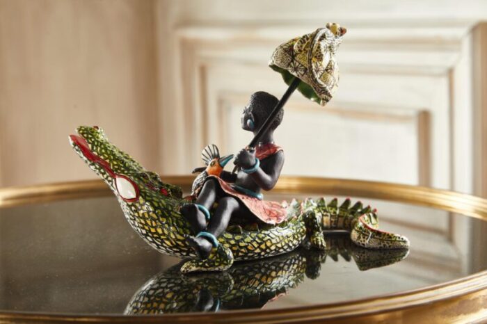 Ceramic Crocodile Rider Decorative Accent 2 master