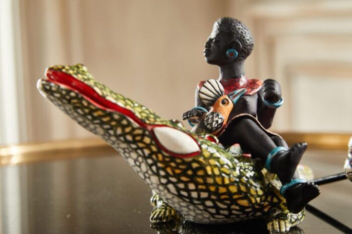 Ceramic Crocodile Rider Decorative Accent 6 master