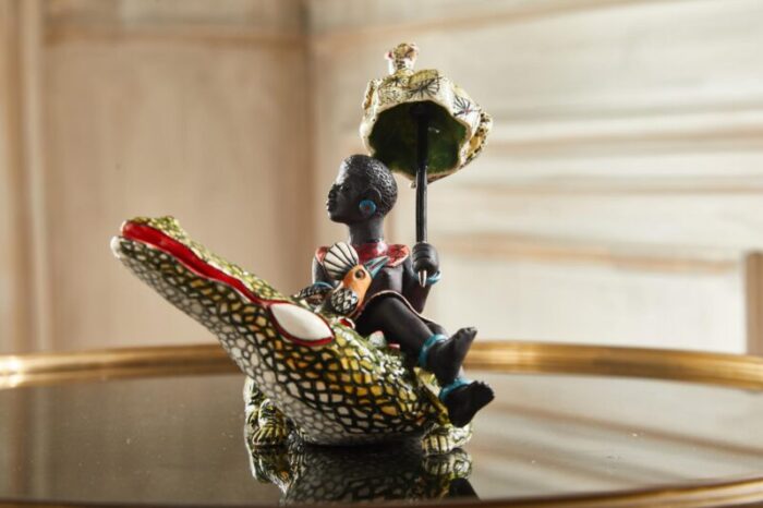 Ceramic Crocodile Rider Decorative Accent 8 master