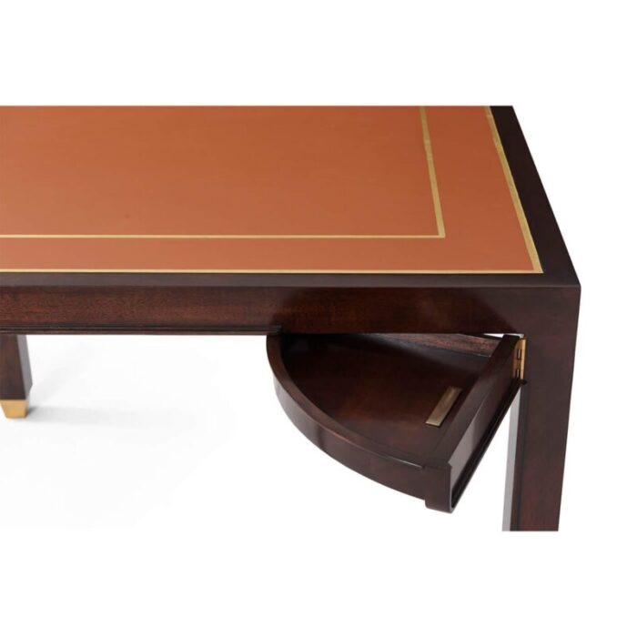 Mid Century Leather Top Game Table 5 master