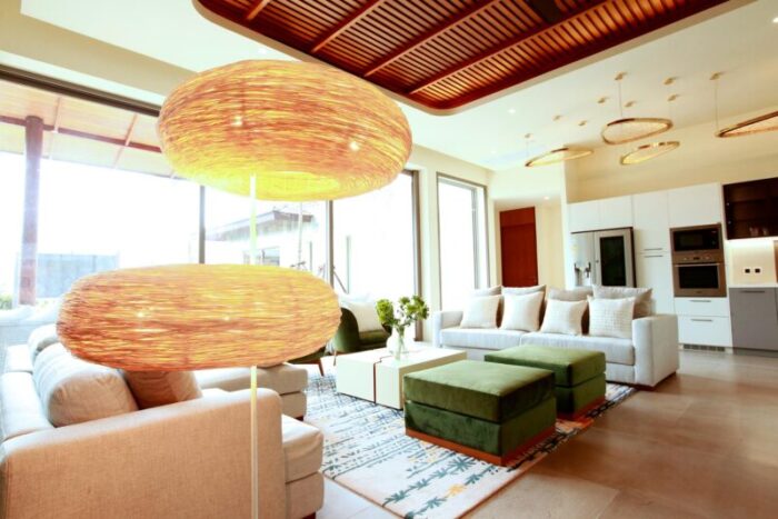 Rattan floor lamp modern master