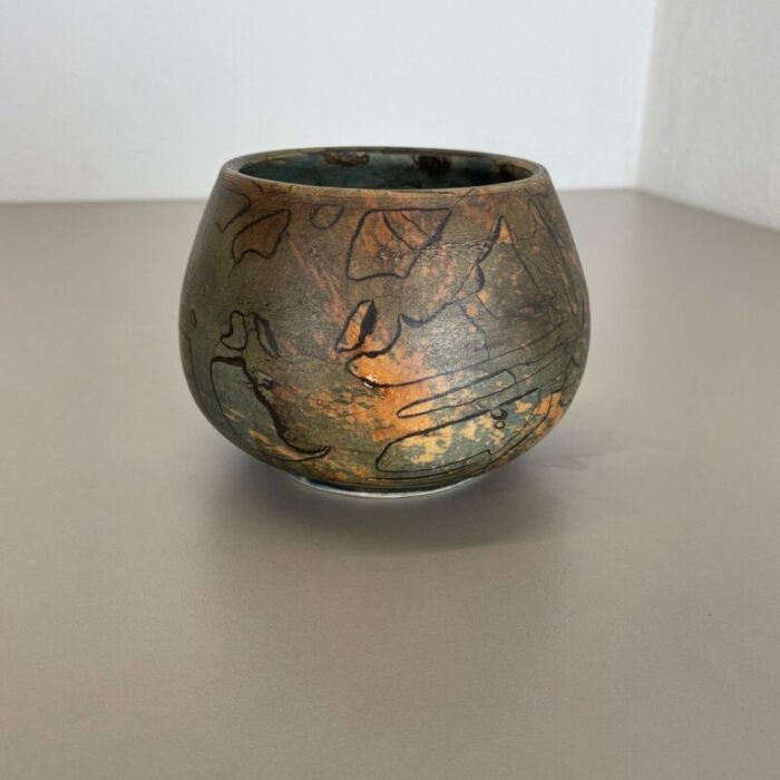 abstract ceramic studio pottery object by gerhard liebenthron germany 1970s 2