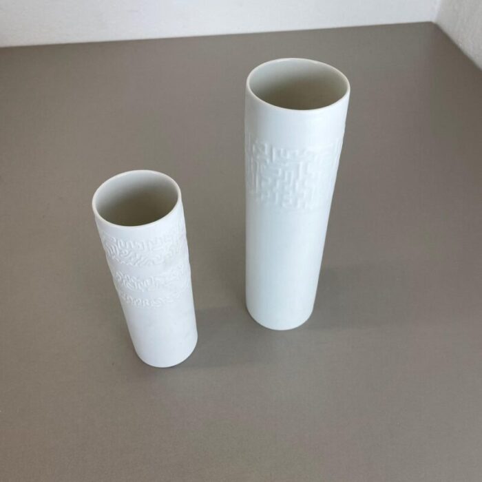 abstract german porcelain vases by cuno fischer for rosenthal 1980s set of 2 11