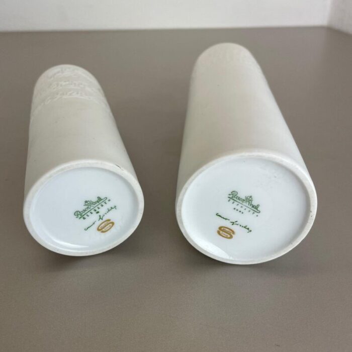 abstract german porcelain vases by cuno fischer for rosenthal 1980s set of 2 12