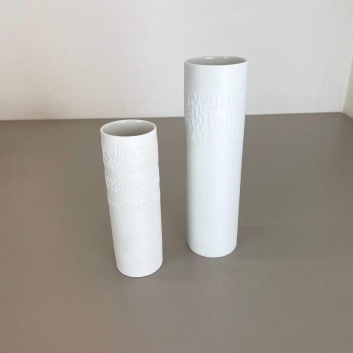 abstract german porcelain vases by cuno fischer for rosenthal 1980s set of 2 2