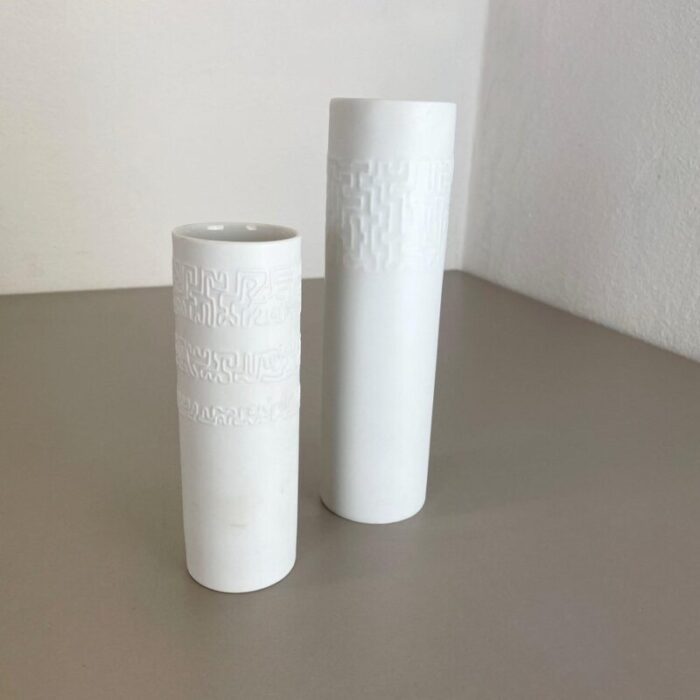 abstract german porcelain vases by cuno fischer for rosenthal 1980s set of 2 3