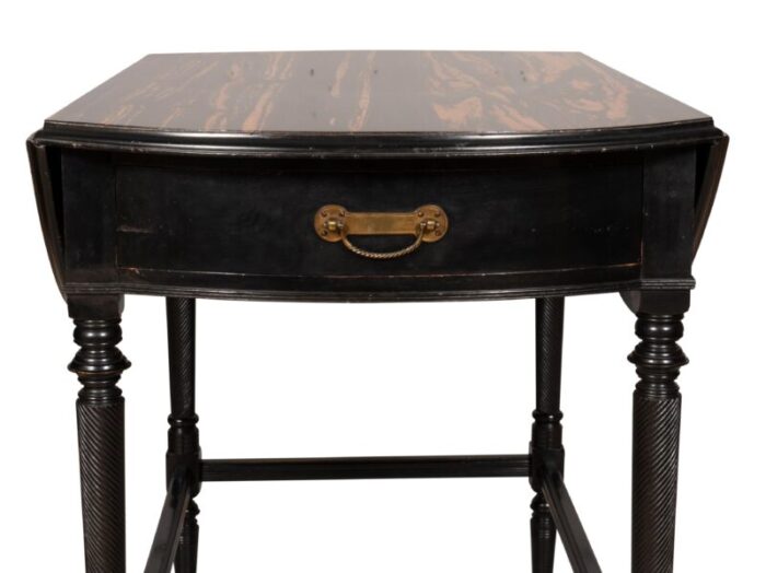 aesthetic movement calamander and ebonized pembroke table 2223