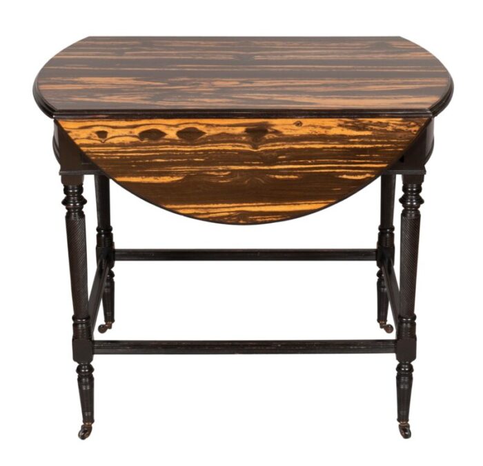 aesthetic movement calamander and ebonized pembroke table 5196