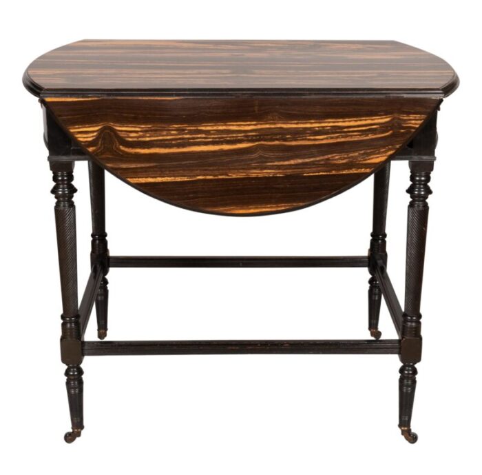 aesthetic movement calamander and ebonized pembroke table 8454