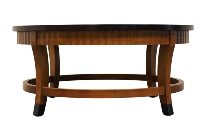 altavista lane german inspired biedermeier style tiger maple 38 round accent coffee table 11141 03 4035