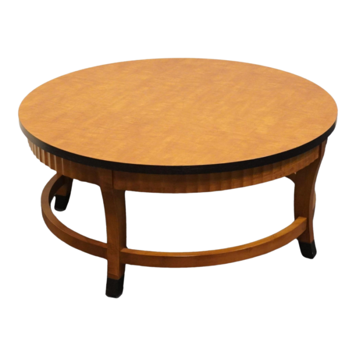 altavista lane german inspired biedermeier style tiger maple 38 round accent coffee table 11141 03 4929