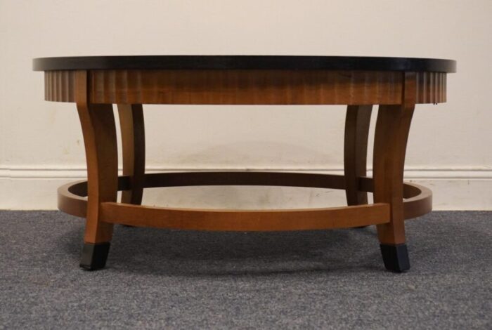 altavista lane german inspired biedermeier style tiger maple 38 round accent coffee table 11141 03 8747