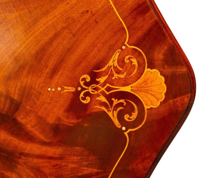 american aesthetic mahogany and inlaid table 0953