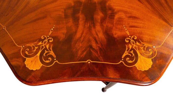 american aesthetic mahogany and inlaid table 3425