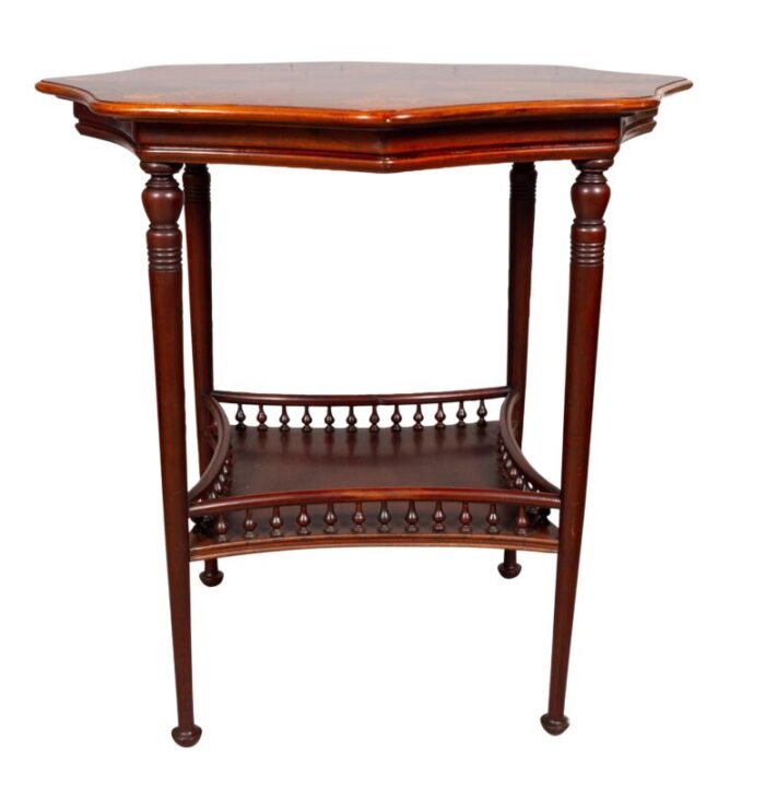 american aesthetic mahogany and inlaid table 4258