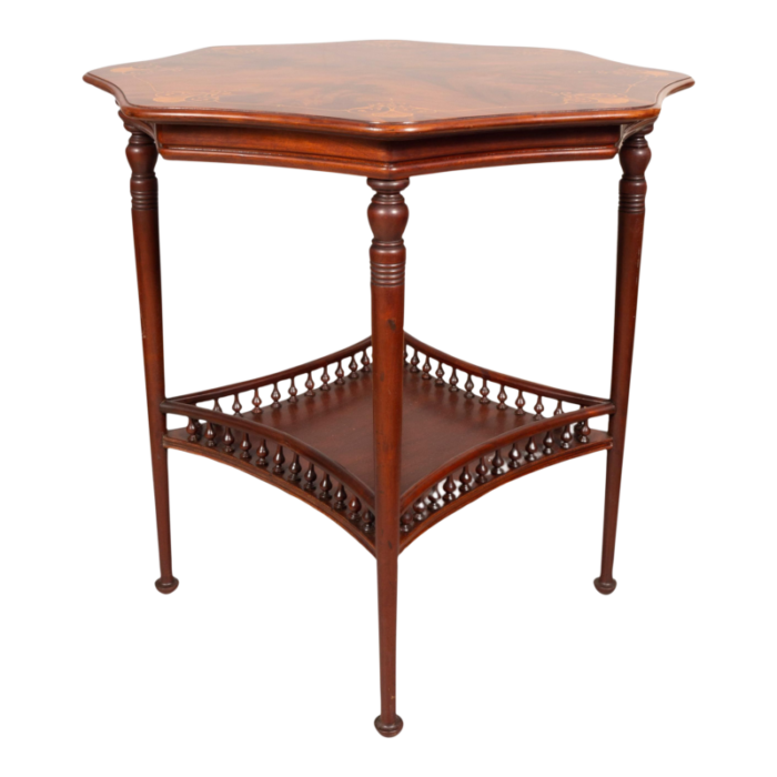 american aesthetic mahogany and inlaid table 6149