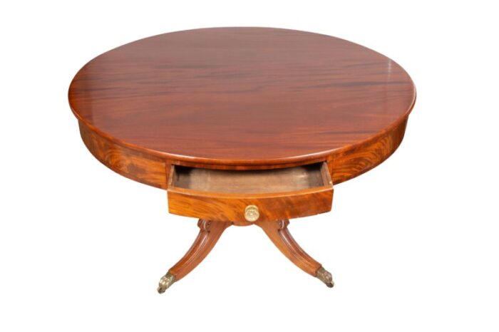 american classical mahogany drum table 0655