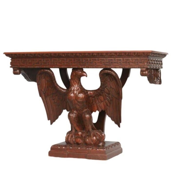 american neoclassical hand carved eagle console table 5446