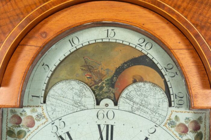 american walnut tall case clock by solomon gorgas 4272