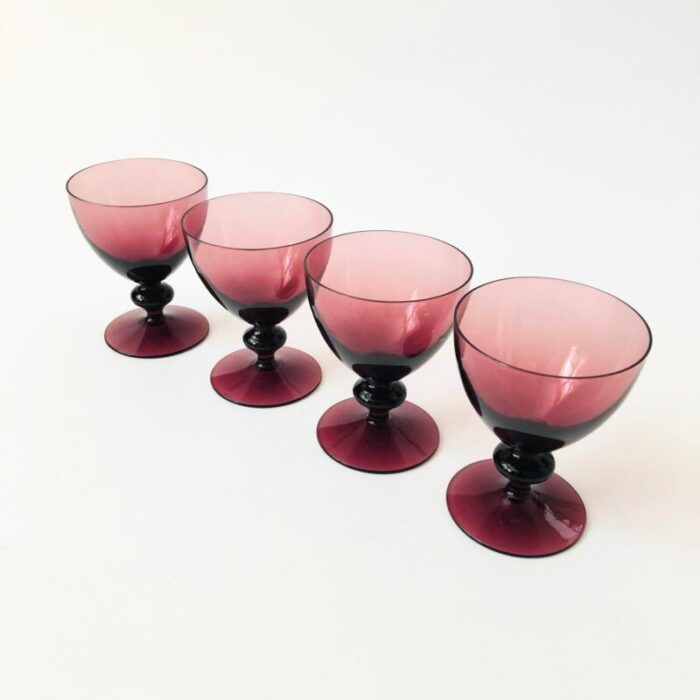 amethyst glass cordials set of 4 8628