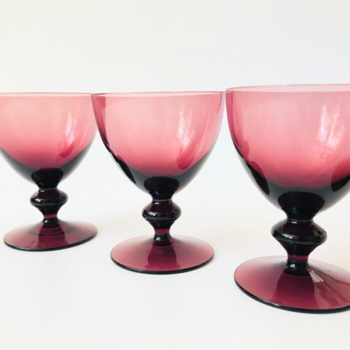 amethyst glass cordials set of 4 9635