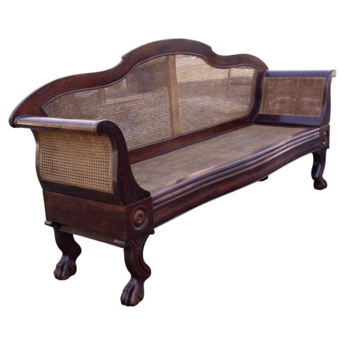 anglo indian rosewood and caned settee 1362