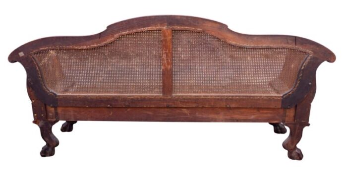 anglo indian rosewood and caned settee 6978