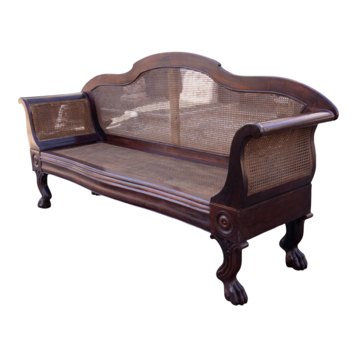 anglo indian rosewood and caned settee 8939