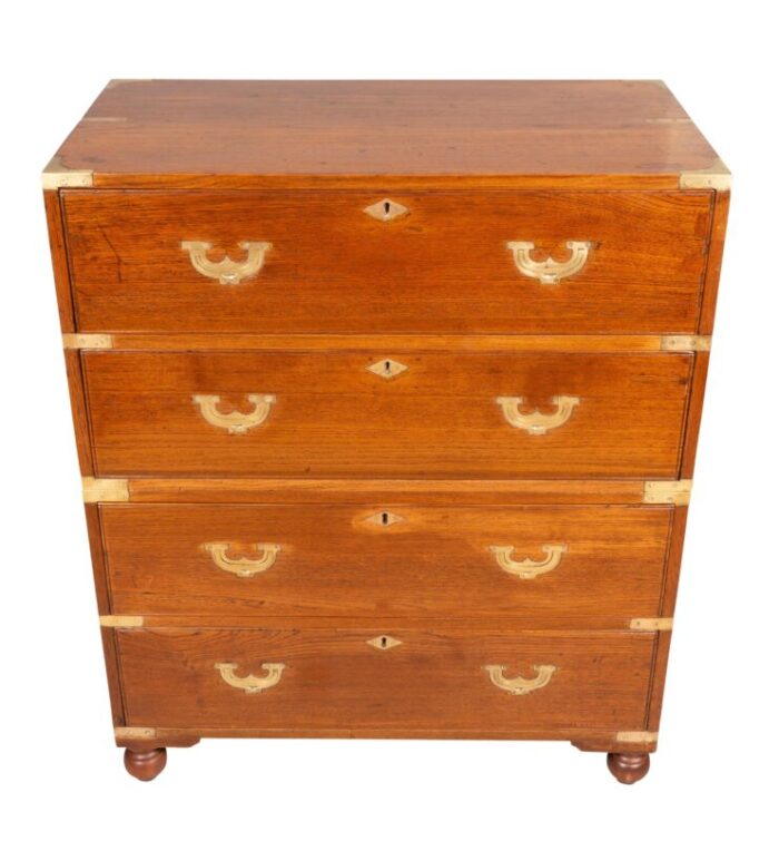 anglo indian teakwood campaign chest 5365