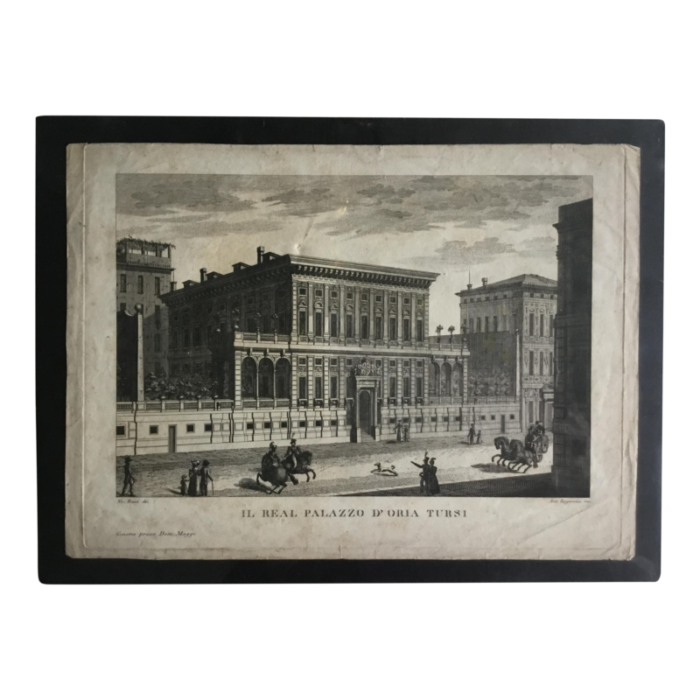 antiquarian engraving palazzo d oria tursi early 19th century 0269