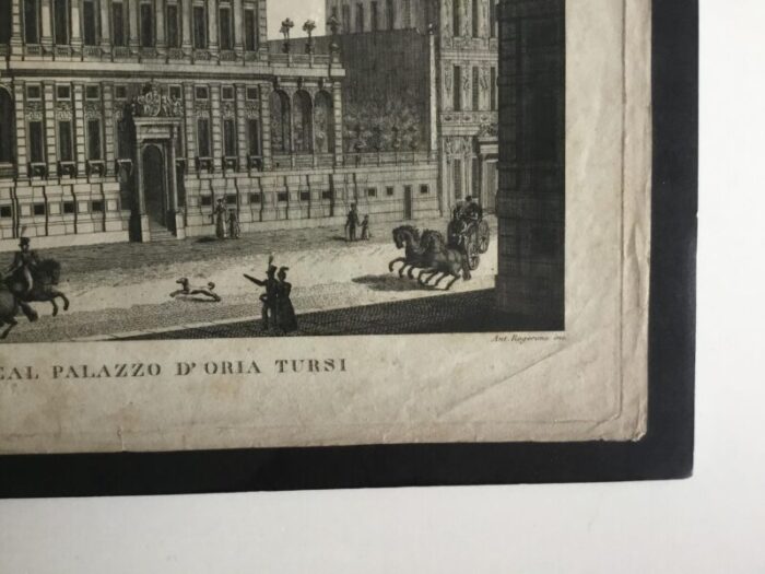 antiquarian engraving palazzo d oria tursi early 19th century 7319