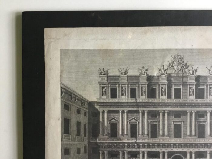 antiquarian engraving veduta del palazzo ducale early 19th century 2763