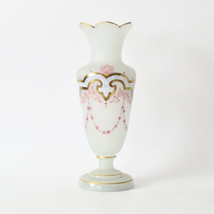 antique 19th century opaline glass vase 1