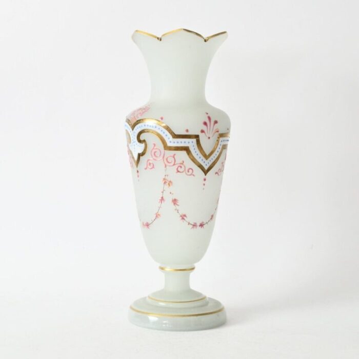 antique 19th century opaline glass vase 2