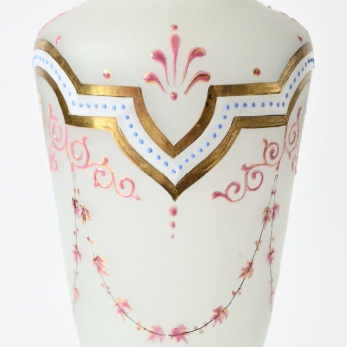 antique 19th century opaline glass vase 3