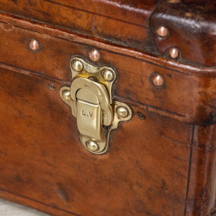 antique 20th century suitcase in natural cow hide from louis vuitton france 1910s 1