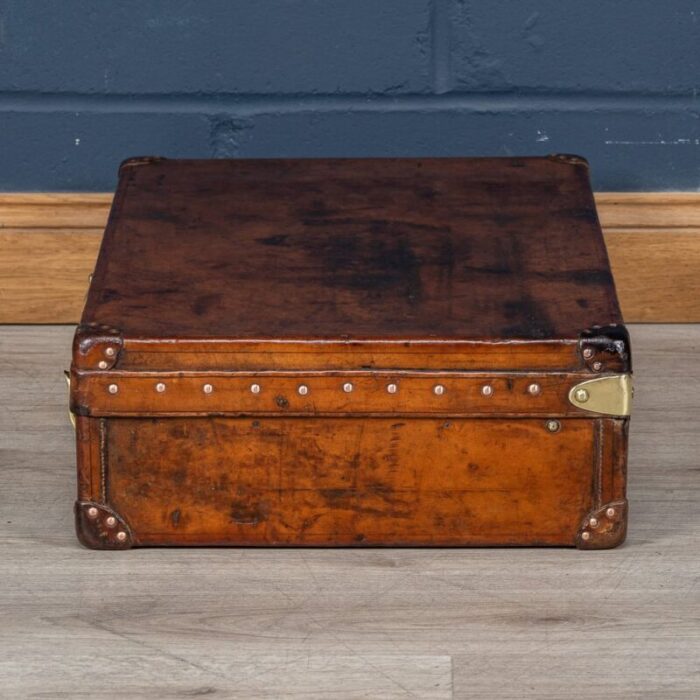 antique 20th century suitcase in natural cow hide from louis vuitton france 1910s 29