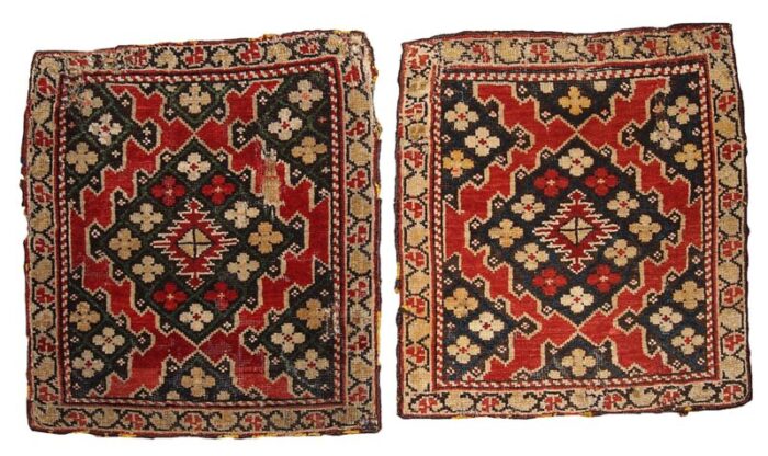 antique armenian karabakh handmade bagface rugs 1880s set of 2 1